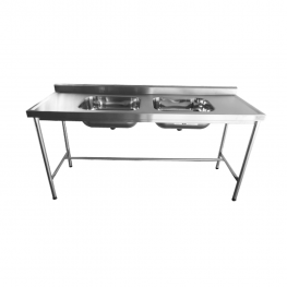MESA COM 2 CUBAS COM CONTRAVENTAMENTO