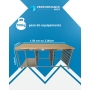 Mesa de Centro Inox com Tampo Em Madeira Teca para Panificação 2000x800x900MM