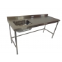 MESA COM CUBA 500X400X250MM COM CONTRAVENTAMENTO